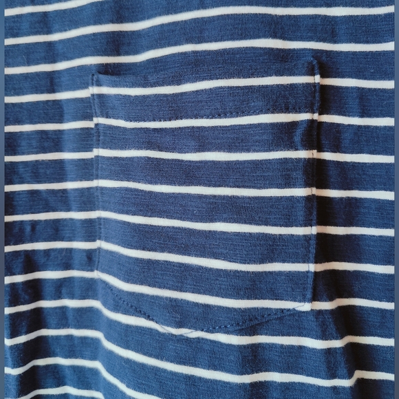 St. John's Bay Short Sleeve T-Shirt Dress With Pocket. Small. Navy White Striped - Picture 2 of 8